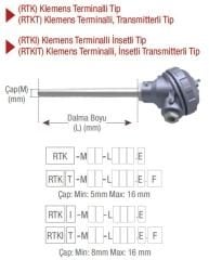 EMKO ( RTK ) KLEMENS TERMİNALLİ TİP PT-100 TERMOREZİSTANSLAR EMKO RTK -