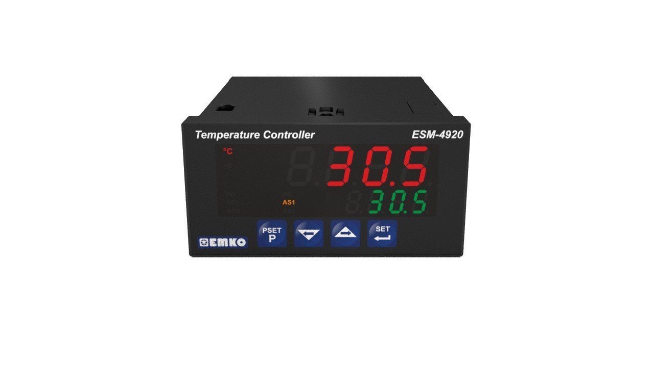 EMKO ESM-4920.5.20.0.1/01.02/0.0.0.0 PID, Üniversal Girişli ON / OFF, Sıcaklık Kontrol Cihazı, 2 röle + SSR çıkışlı, 96x48mm panel boyutlu, 230 Vac