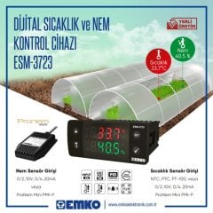 ESM-3723.5.6.6.0.1/01.01/1.6.6.0 Dijital Nem + Sıcaklık Kontrol Cihazı 230 Vac