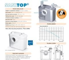 Sanitop 1 Klozet(WC) + 1 Lavabo Öğütücülü, Bıçaklı Foseptik Tahliye Pompası