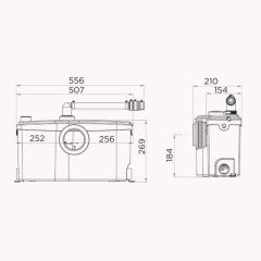 Sanibest Pro 1 Klozet+1 Lavabo+1 Duş Kabini+1 Çamaşır Makinesi Gideri Öğütücülü, Bıçaklı Foseptik Tahliye Pompası 4 Tahliye Girişli WC+3 Ünite