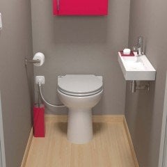 Sanicompact 43 Kendinden Klozetli + 1 Lavabo Öğütücülü, Bıçaklı Foseptik Tahliye Pompası Klozet Tipinde
