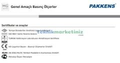 Ø40mm 0-100 Bar G1/8'' inç Arkadan Bağlantılı Genel Amaçlı Kurutip Manometre, Basınç Göstergesi CL2,5 PAKKENS