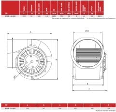 BPS-B 150-100 Plastik Gövdeli Salyangoz Fan, Çift Emişli