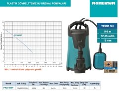 400W 8 mSS - 9 Ton m3/saat Temiz Su Drenaj Dalgıç Pompası Plastik Gövdeli 220Volt MOMENTUM PKS-400P