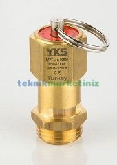 1/2'' 25 BAR Sabit Basınçlı Mühürlü CE Belgeli Emniyet Ventili YKS-595