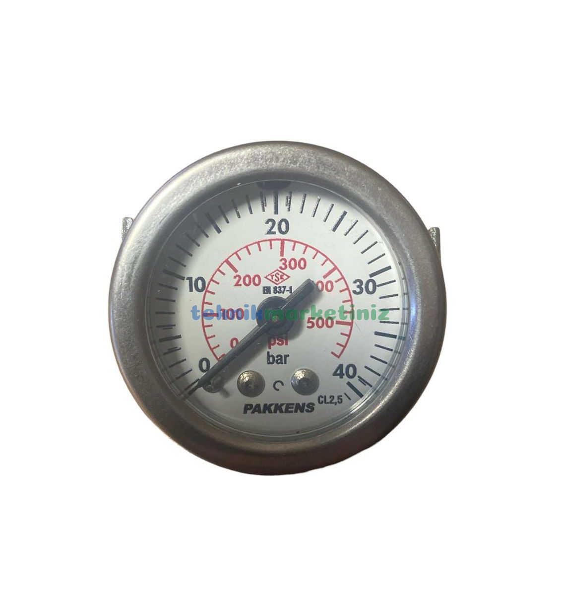 Ø40mm 0-40 Bar G1/8'' inç Panotip Arkadan Bağlantılı Genel Amaçlı Kurutip Manometre, Basınç Göstergesi CL2,5 PAKKENS