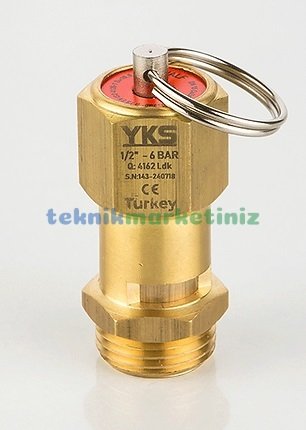 1/2'' 30 BAR Sabit Basınçlı Mühürlü CE Belgeli Emniyet Ventili YKS-600