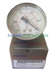 Ø63mm -1 / 0 Bar Arkadan Bağlantılı Kurutip G1/4'' Vakummetre, Vakum Göstergesi CL2,5 PAKKENS