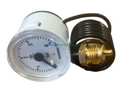 Ø40mm 0/4 Bar Panotip 1 Metre Kapiler Borulu Pvc Kablolu G1/4'' Manometre, Basınç Ölçer, Kombi vb. Manometresi PAKKENS