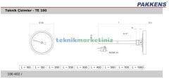 Ø100mm 500 C° Derece Fırın, Taş Fırın Termometreleri PAKKENS