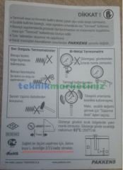 Ø100mm 500 C° Derece Fırın, Taş Fırın Termometreleri PAKKENS