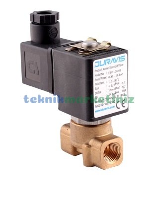 1/4'' Normalde Kapalı Genel Maksat Solenoid Vana DURAVİS ESV 100-01-018 (0 - 16 BAR), (1,8mm Orifis)