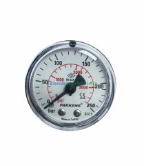 Ø50mm 0-250 Bar Arkadan Bağlantılı Genel Amaçlı Kurutip Manometre, Basınç Göstergesi CL2,5 PAKKENS