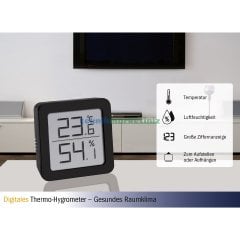Dijital Ortam, Oda, Mekan, Ev Sıcaklık ve Nem Ölçer Termometre-Higrometre TFA Dostmann 30.5051.01 TM832.1001.01