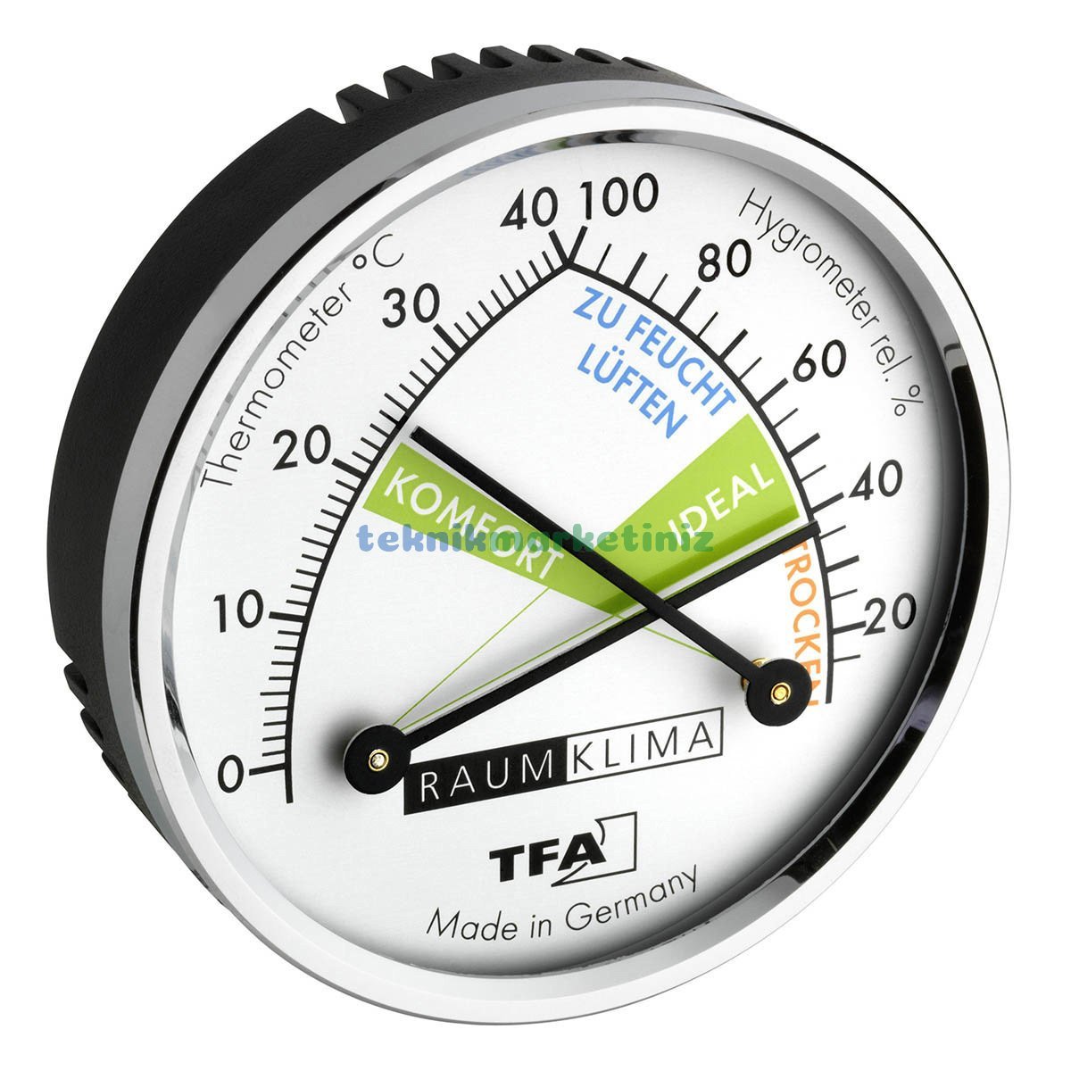 Analog, Oda, Ortam, Mekan Sıcaklık ve Nem Ölçer, Mini Termometre-Higrometre TFA Dostmann 45.2024 TM832.1086