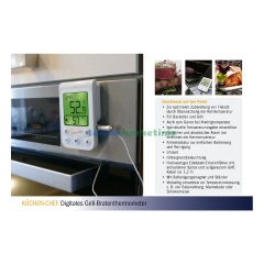''Küchen-Chef'' Alarmlı, Dijital Et, BBQ, Barbekü, Mangal, Fırın Termometresi TFA Dostmann 14.1510.02 TM832.1130.02