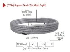 EMKO ( TCSM ) ‘‘K’’ NiCr-Ni TİPİ BAYONET SONDA TİP METAL ÖRGÜ KABLO TERMOKUPL EMKO TCSM -