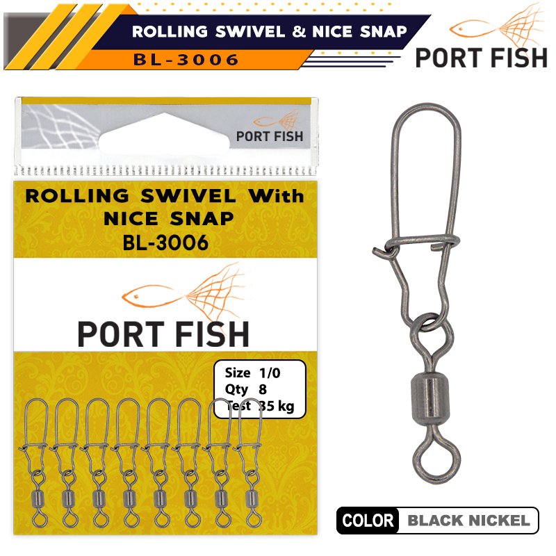 Portfish BL-3006 Bilyalı Kilitli Klips