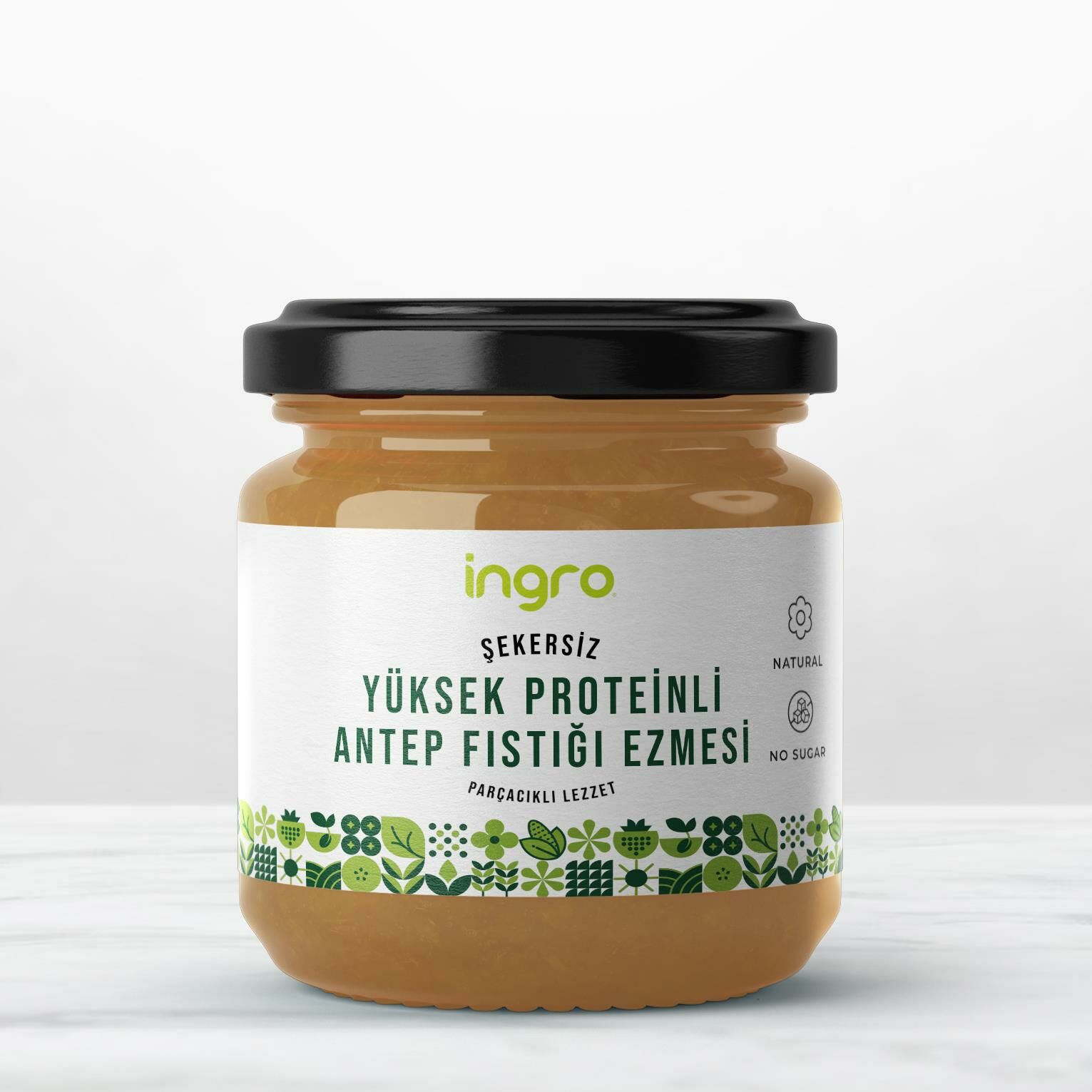 Glutensiz Yüksek Proteinli Antep Fıstığı Ezmesi (Parçacıklı Lezzet) 380 g