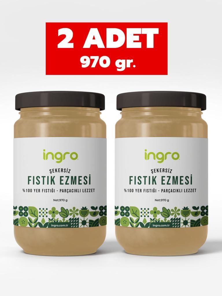 İngro Glutensiz Fıstık Ezmesi (Parçacıklı Lezzet) 970 g * 2 adet