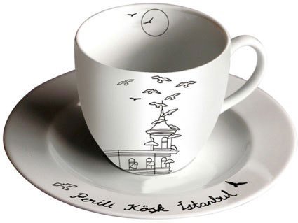 OErol Perili Köşk Çay Fincanı