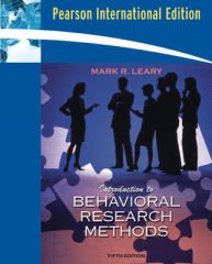 Introduction to Behavioral Research Methods: International Edition