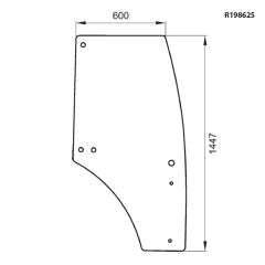 John Deere 5055E Sağ Kapı Camı