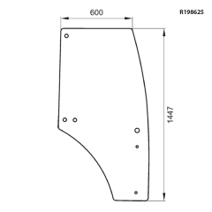 John Deere 5095E Sağ Kapı Camı