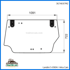 Landini 5-090H Arka Camı