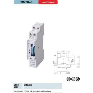 Horoz TIMER-3 Sigorta Tipi Mekanik Zamanlayıcı