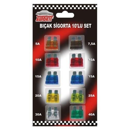 Autokit Bıçak Sigorta 10 Lu Set Japon+ Normal