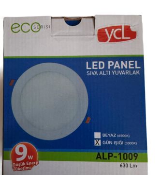 Yücel 9W Led Panel Eko Yuvarlak Günışığı 3000k