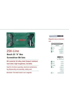 Bosch X-Line Mini 25 Parça Vidalama Seti