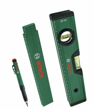 Bosch Home and Garden Su Terazisi - Katlanır Metre - Kalemli İşaretleme Seti - 1600A02W7S