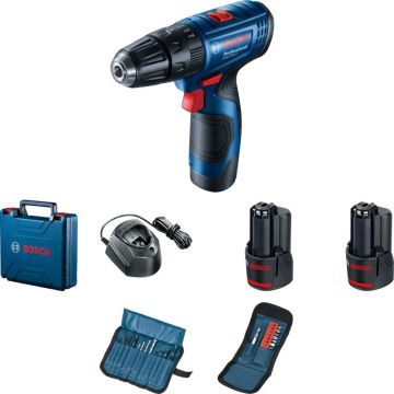 Bosch Professional GSB 120-LI 2x2Ah Akülü Darbeli Delme/Vidalama + 23 Parça Set - 06019G8102