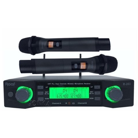 Roof R-203E Uhf Band Dijital Çift EL Tipi Telsiz Kablosuz Mikrofon