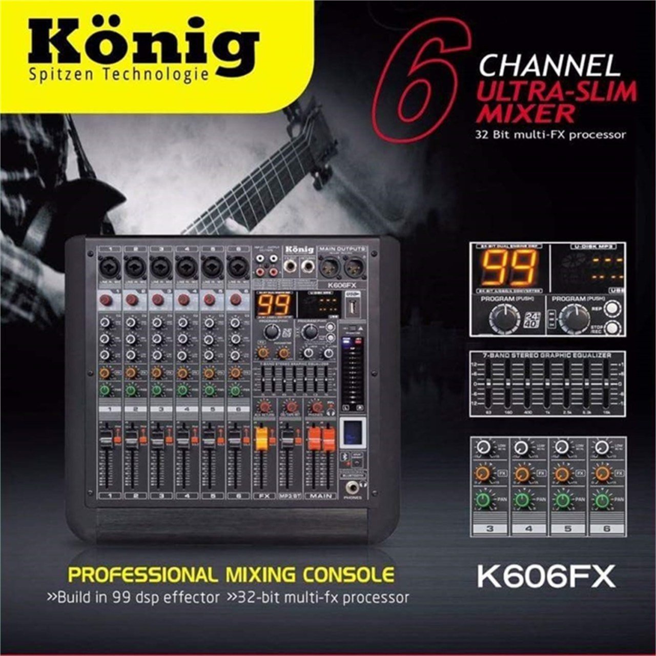 König K-606 FX 6 Kanal Deck Mixer