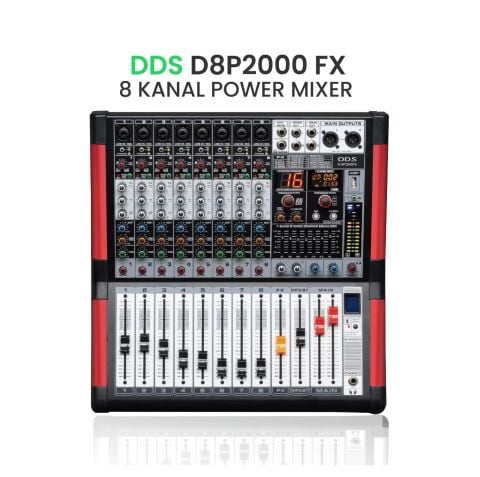 DDS D-8 P-2000fx Power Mikser Amfi 2x1000 Watt 8 Kanal