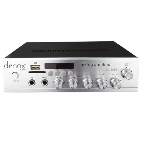 Denox DX-505S - 2 x 50 Watt 8 Ohm Ekranlı Stereo Amfi