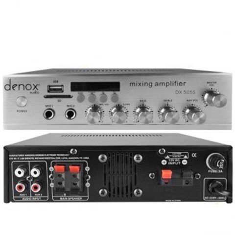 Denox DX-505S - 2 x 50 Watt 8 Ohm Ekranlı Stereo Amfi