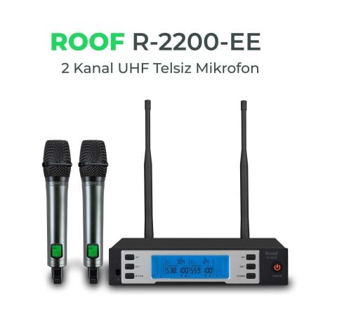 ROOF R-2200 UHF TELSİZ 2 EL MİKROFON