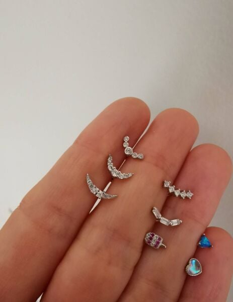 925 Ayar Gümüş Kıkırdak ve Tragus Piercingleri
