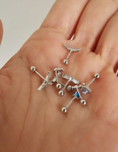 925 Ayar Gümüş Kıkırdak ve Tragus Piercingleri