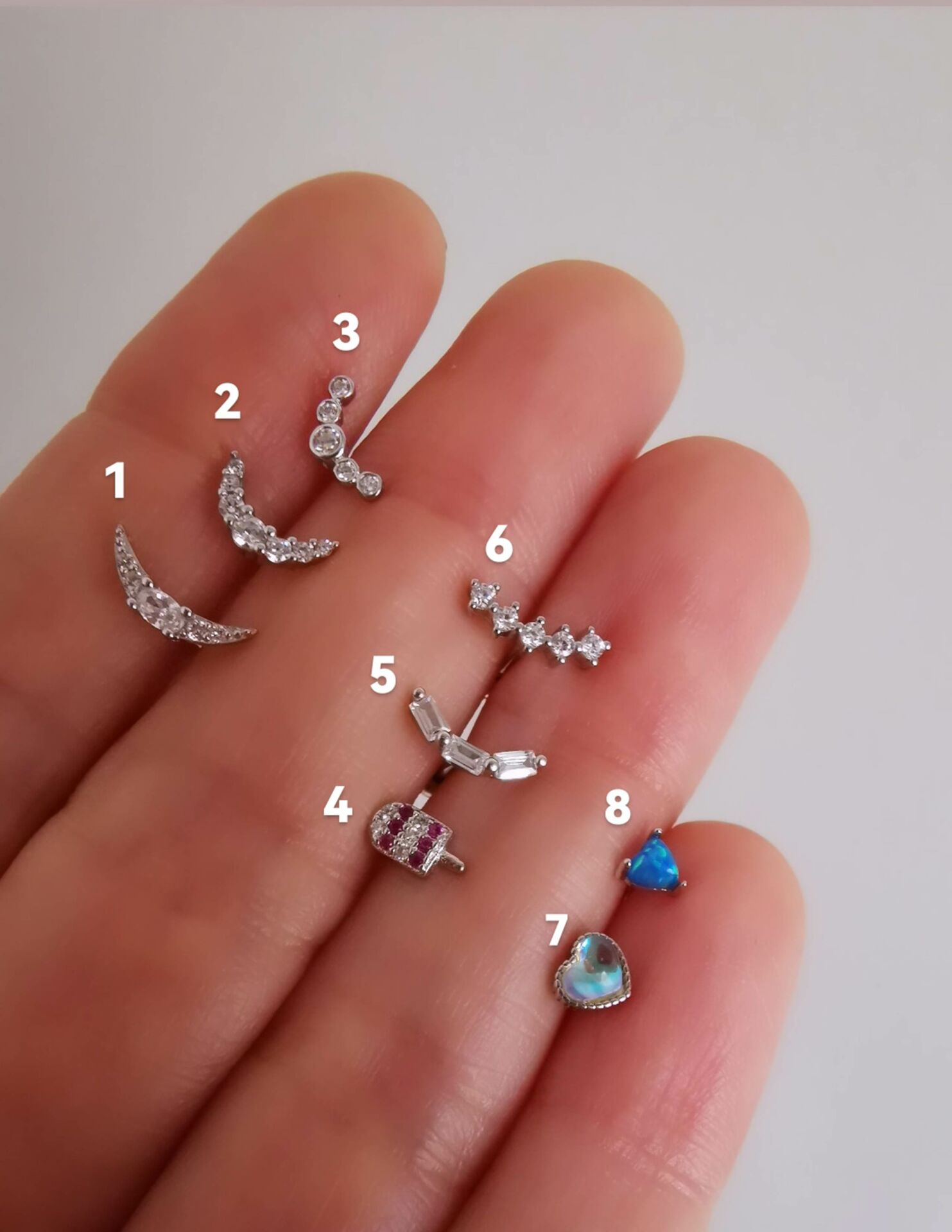 925 Ayar Gümüş Kıkırdak ve Tragus Piercingleri