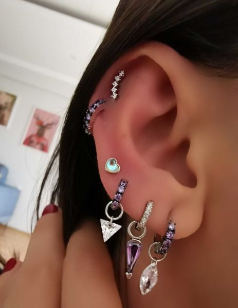Maria Hug Halka Charm Küpe 0,9 mm -TEK