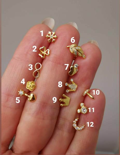 925 Ayar Gümüş Kıkırdak ve Tragus Piercingleri