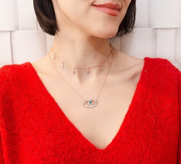 Baget Sallantılı Choker Kolye