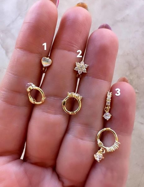 925 Ayar Gümüş Halka Kıkırdak ve Tragus Piercingleri-Çapı 8mm