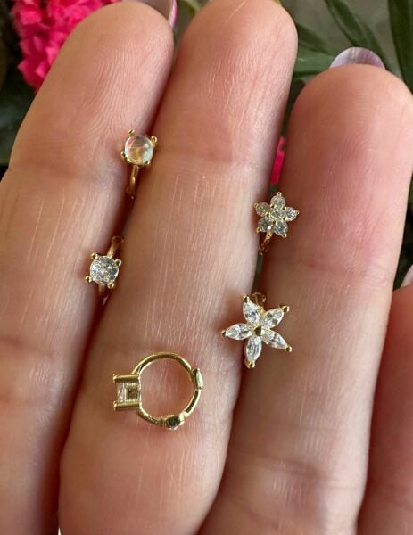 925 Ayar Gümüş  Halka Tragus Piercingleri-Çapı 6 mm